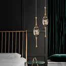 Axyaa Gold Black Crystal Pendant Lamp with Remote Control