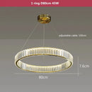 Axyaa Luxury Crystal Chandelier Pendant Light Gold Chrome Finish Modern Living Room Lighting