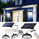 Axyaa Solar Chandelier: Waterproof Double-head Outdoor LED Pendant Light