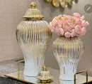 Axyaa Ceramic Light Luxury Electroplated General Cans European Style Flower Vase