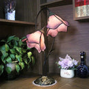 Axyaa Lotus Flower Tiffany Stained Glass Table Light Fixture, LED Bedroom Lamp
