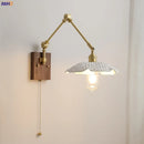 Axyaa Ceramic Wall Lamp Pull Chain Switch Up Down Bedroom Living Room Lighting LED