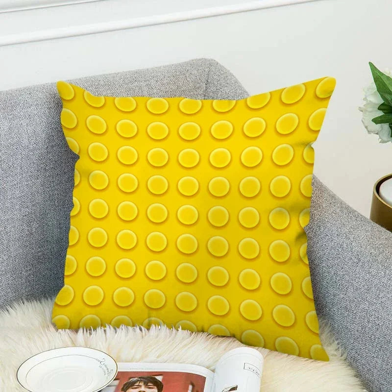 Axyaa Building Blocks Cushion Cover - 45*45 Decorative Pillowcase for Bed & Lounge Chairs