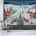 Axyaa Santa Claus and Kids Wall Tapestry for Festive Living Room Decor