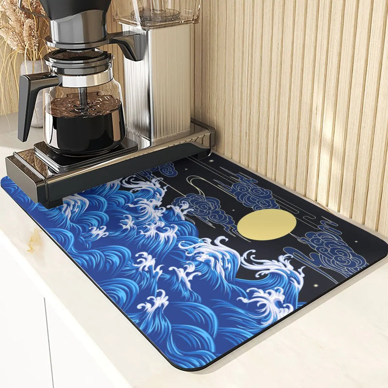 Axyaa Ocean Silicone Coasters Set - European Style Kitchen Decor Mats
