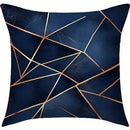 Axyaa Dark Blue Geometric Pattern Throw Pillow Covers for Sofa Bedroom Car