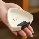 Axyaa Ceramic Triangle Dipping Dish for Hot Pot & Rice Balls