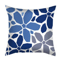 Axyaa Blue Daisy Geometric Flower Leaf Pillow Cover Square Decorative Cushion Cover