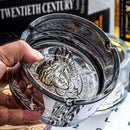 Axya Crystal Glass Ashtray for Home Office Decor and Men's Fashion