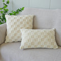 Axyaa Sweet Jacquard Plaid Rabbit Pillow Cover for Home Decor