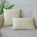 Axyaa Sweet Jacquard Plaid Rabbit Pillow Cover for Home Decor