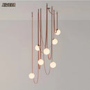 Axyaa Wabi Sabi Wind Duplex Villa with Glass Ball Chandelier