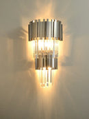 Axyaa Crystal LED Wall Light - Nordic Luxury Stainless Steel & Gold Bedroom Decor