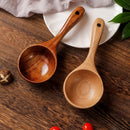 Axyaa Wooden Soup Spoon Thickened Rice Scoop Curved Handle Kitchen Tools