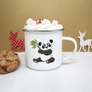 Axyaa Panda Print Enamel Coffee Tea Cup Cute Kawaii Mugs Drinkware Unique Gift