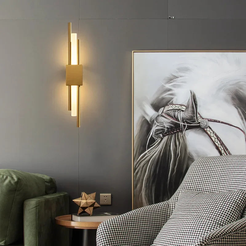 Axyaa Gold LED Wall Sconce Lighting for Modern Indoor Decor