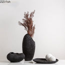Axyaa Coral Texture Resin Vase & Tray Set for Modern Home Decor