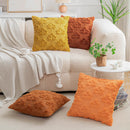 Embroidered Wool Maple Leaf Pillowcase by Axyaa - Halloween & Thanksgiving Orange Cushion Cover