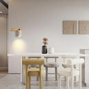 Axyaa Wood Yellow Travertine LED Wall Lamp Up Down Rotate Wall Art Mirror Light