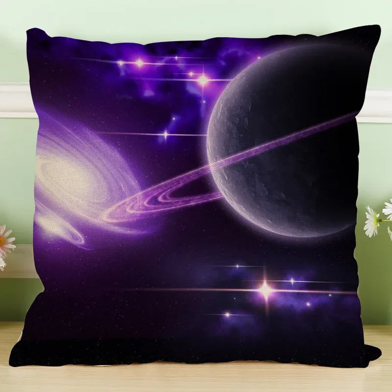 Axyaa Astronomical Map Linen Pillowcase for Home & Office Sofa Decor