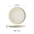 Axyaa Round Ceramic Steak & Dessert Plates Set - Vintage Restaurant Tableware