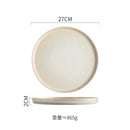Axyaa Round Ceramic Steak & Dessert Plates Set - Vintage Restaurant Tableware