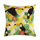 Axyaa Floral Bird Linen Pillowcase 45*45cm for Home Decor and Comfort