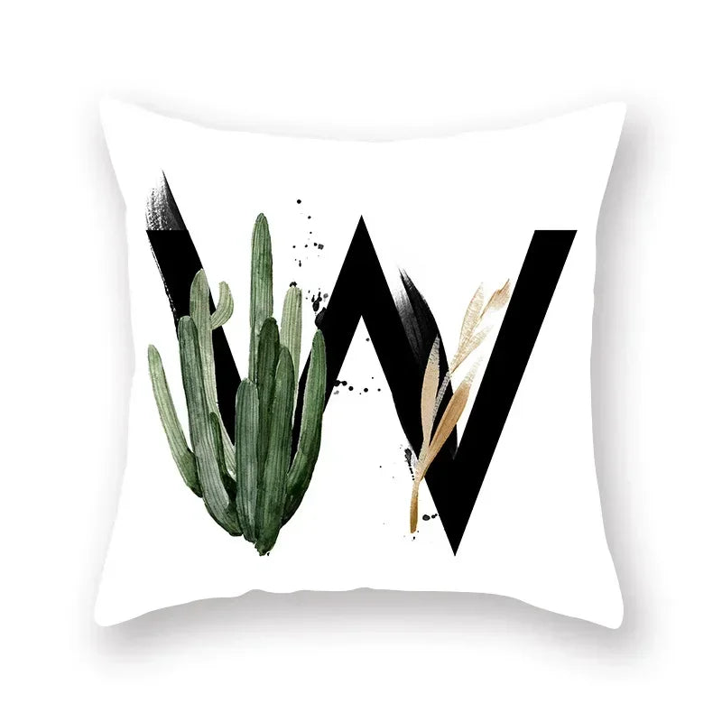 Floral Alphabet Pillow Case by Axyaa: Home & Car Decorative Cushion Cover