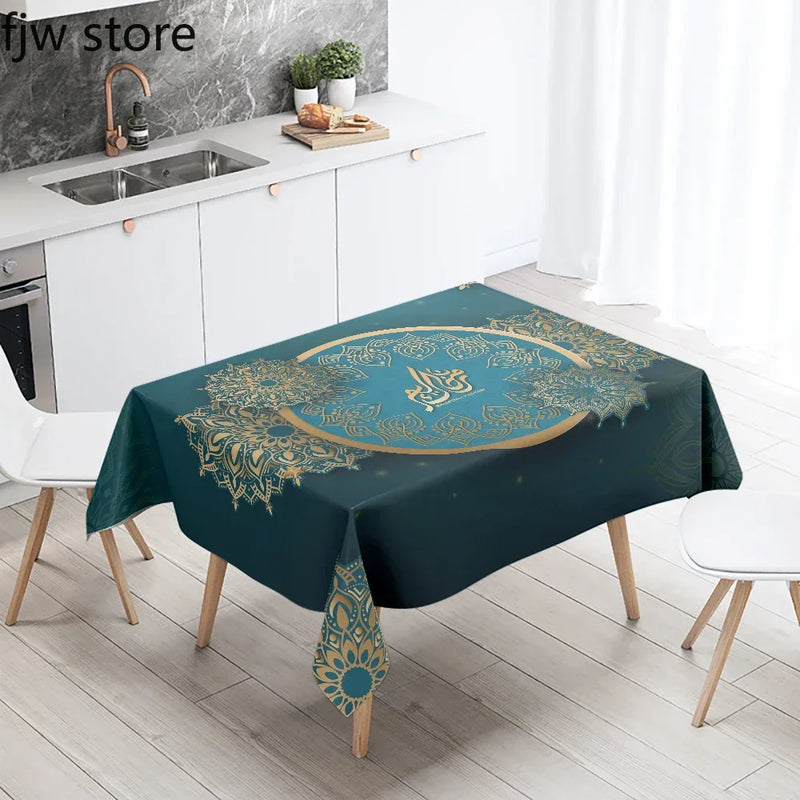 Axyaa Ramadan Kareem Decor Tablecloth - Waterproof & Stain Resistant