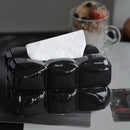 Axya Ceramic Tissue Box Square Aerated Shape Paper Extractor Storage Box, Napkin Holder