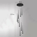 Axyaa Modern Ring Stairs Pendant Light Chandeliers for Living Room and Dining Room