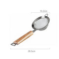 Axyaa Fine Mesh Skimmer Colander Wooden Handle Oil Filter Kitchen Utensil