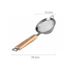 Axyaa Fine Mesh Skimmer Colander Wooden Handle Oil Filter Kitchen Utensil