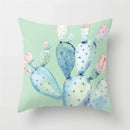 Tropical Cactus Succulent Plant Print Pillow Cover for Home Decor by Axyaa