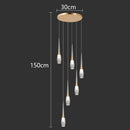 Axyaa Crystal Chandelier Stair Pendant Lamp Living Room Pendant Lights Interior Lighting