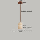 Axyaa Yellow Travertine LED Pendant Lights for Modern Living Spaces