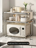 Axyaa Microwave Oven Rack & Seasoning Organizer Shelf - 2 Layers