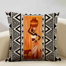 Axyaa Geometric Sofa Cushion Cover 45x45cm Linen Double-sided Print