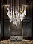 Axyaa Luxury Villa Hall LED Chandelier with Custom Glass Pendant Light