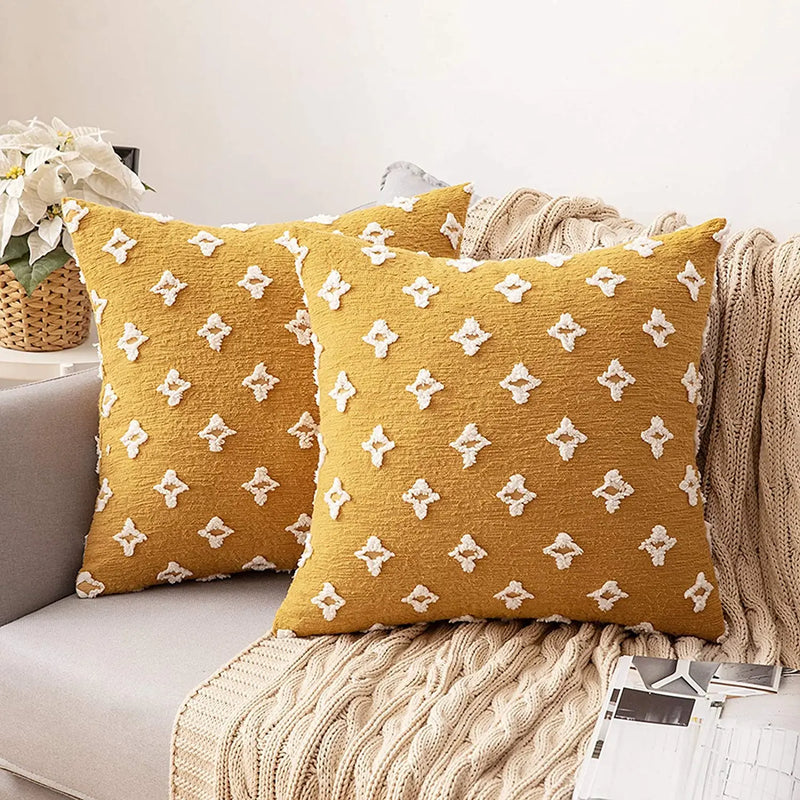 Cotton Cushion Cover for Sofa Living Room Car by Axyaa - 45*45 Decorative Pillowcase