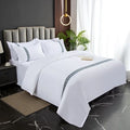 Axyaa Hotel Four-Piece White Quilt Set - 140g Twill Thickened Pure Linen