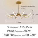 Axyaa Octopus LED Chandelier: Matte Black/White Finish, Dimmable Pendant Lighting