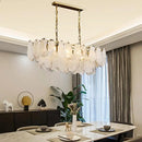 Axyaa Luxury Glass Crystal LED Chandelier for Living and Dining Room