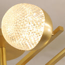 Axyaa Gold Crystal Pendant Light - Modern Dimmable Bedroom Hanging Lamp