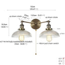Axyaa 2-Head Industrial Vintage Wall Lamp Clear Glass Stair Light Fixtures