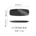 Axyaa Ceramic Rectangular Sushi Plate Folded Edge Dim Sum Tray