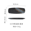 Axyaa Ceramic Rectangular Sushi Plate Folded Edge Dim Sum Tray