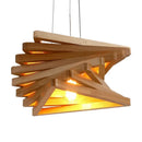 Axyaa Modern Solid Wood Triangle Chandelier LED Hanging Lamp for Home Decoration