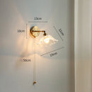 Axyaa Glass LED Wall Light with Pull Chain Switch for Home Bedroom Lighting