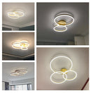 Axyaa 3 Circle Black Led Chandelier for Bedroom Living Dining Room Lighting